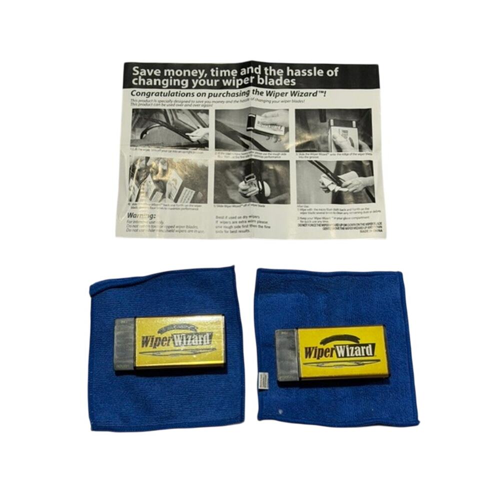 Wiper Wizard Windshield Wiper Blade Restorer Cleaning Tool Kit with Cloth New